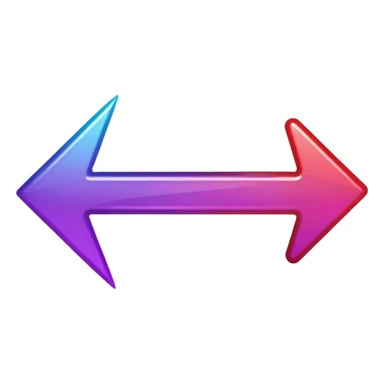 color gradient between red and purple glitter arrow right sticker