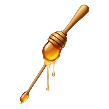 Wooden Honey wand with dripping honey  sticker
