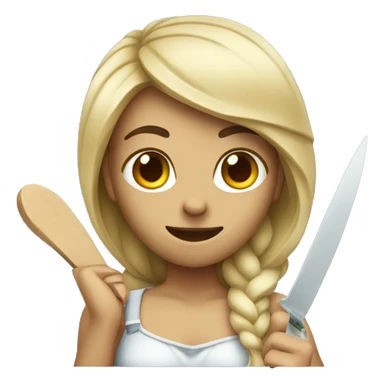 memaid with a knife and wearing headphones sticker