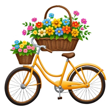 Bicycle with flower basket sticker