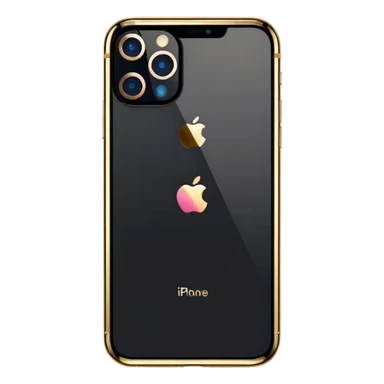Gold border iPhone 16 Pro Max with no notch frontview sticker