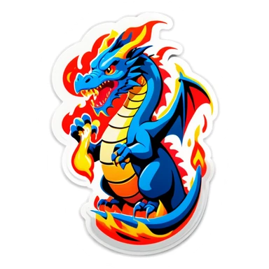 Dragon breathing fire sticker