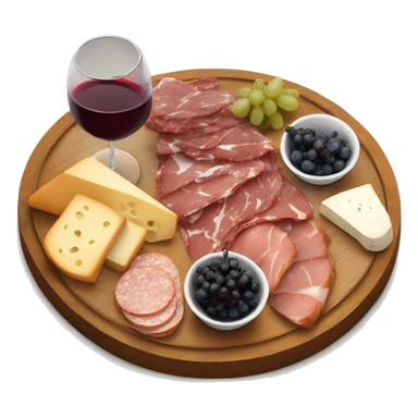 Realistic charcuterie board with wine  sticker