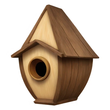 Wooden spaceship birdhouse sticker