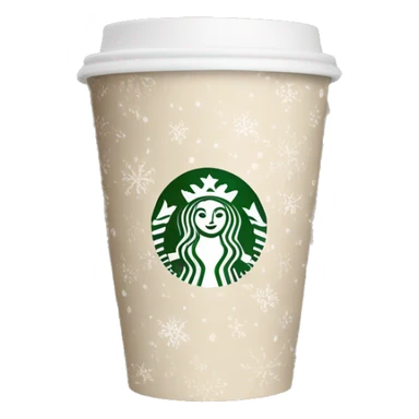 beige starbucks cup with winter pattern sticker