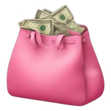pink bag with money sticker