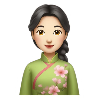 A Chinese girl with the warmth of spring sticker