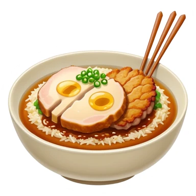 katsudon in a bowl with no eggs on top sticker