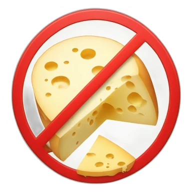 cheese inside a red 'no-smoking' sign sticker