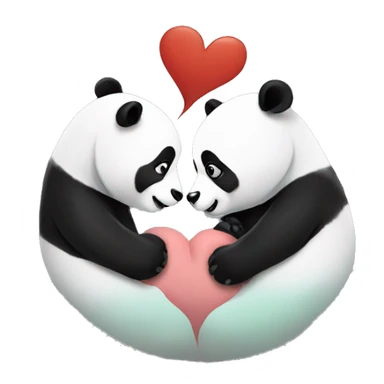 Panda kiss sticker
