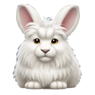 very fluffy white lionhead bunny sticker