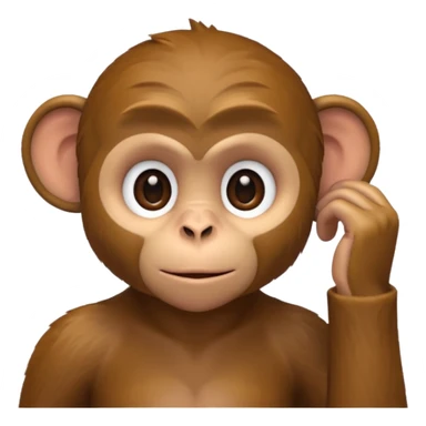 monkey listening hand on ear to help him hear better sticker