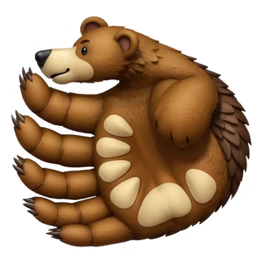 handshake emoji with one hand as a bear claw sticker