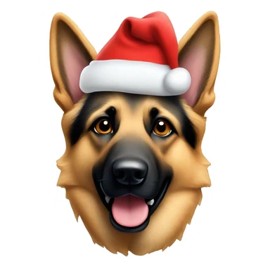 german shepherd with santa hat sticker