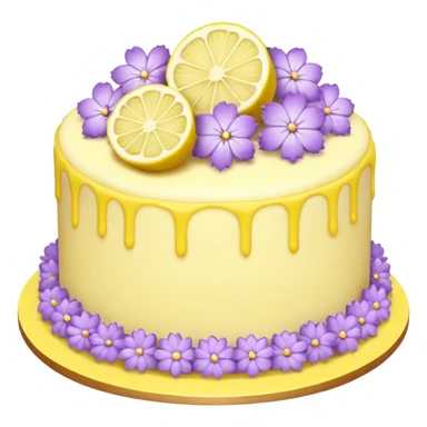 Lemon cake with lilac flowers sticker
