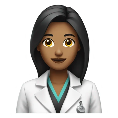 A woman with black straight hair nutritionist in white coat sticker