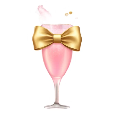 Pink champagne with gold bow sticker