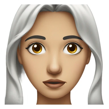 a troubled woman's face sticker