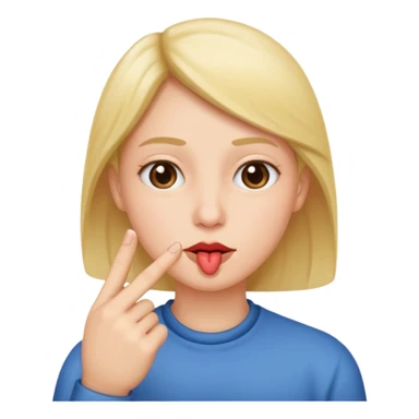 Finger at lip sticker