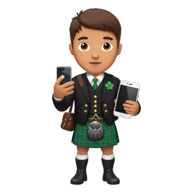 ireland man with skirt and smartphone sticker