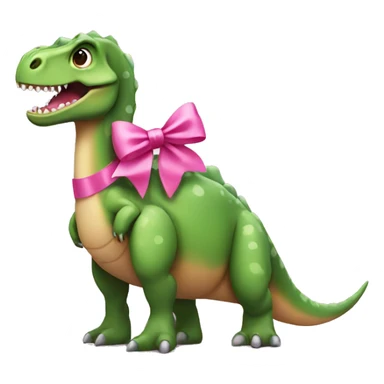 dinosaur with pink bow sticker