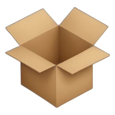 an empty open box upside down sticker