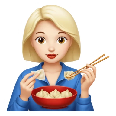 dmpling eating woman sticker