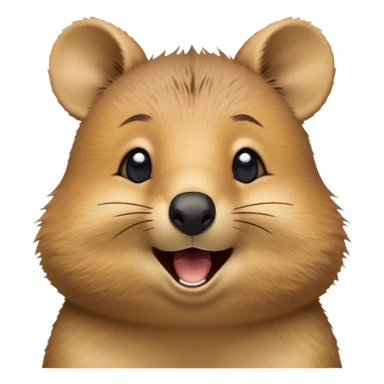 Cinematic Comical Quokka Portrait Emoji, Head tilted dramatically with an exaggeratedly amused expression, featuring a quirky, fluffy brown fur with a wide, playful grin and expressive eyes filled with humorous disbelief, Simplified yet hilariously expressive features, highly detailed, glowing with a slightly sassy glow, high shine, dramatic yet playful, stylized with an air of cheeky marsupial mischief, bright and endearing, soft glowing outline, capturing the essence of a spirited and over‐the‐top quokka, so meme‐worthy it feels like it could beam its way into internet fame instantly! sticker