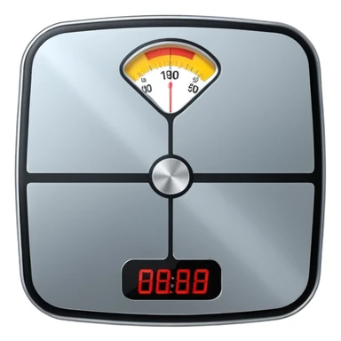 Digital weight scale with 0:00 on it sticker