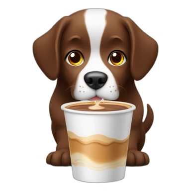 dog drink latte chocolate sticker