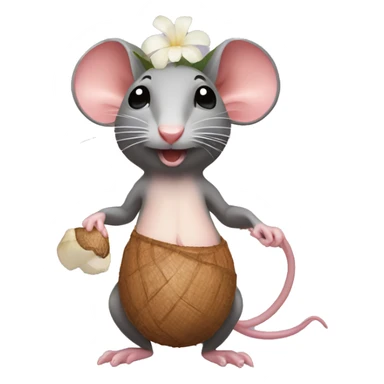 Rat wearing coconut bra sticker