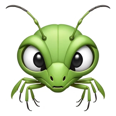 White mantis face with black eyes sticker