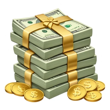 pile of money cash and coins sticker