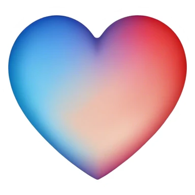 A heart emoji that has a color gradient red top and blue bottom sticker