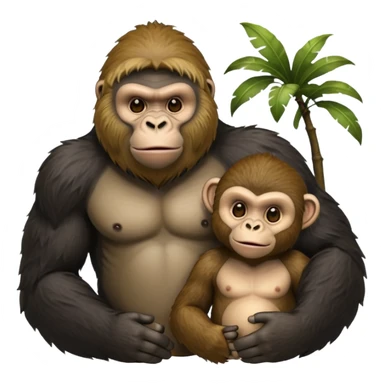 gorilla and monkey presenting tags sticker
