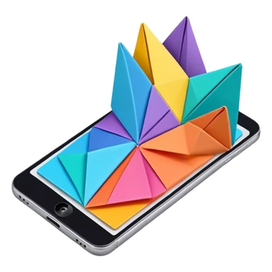 origami smartphone sticker