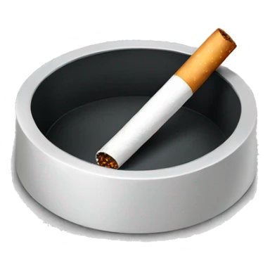 Ashtray and cigarette sticker