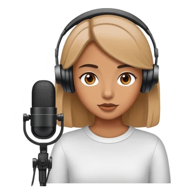A girl recording her podcast  sticker