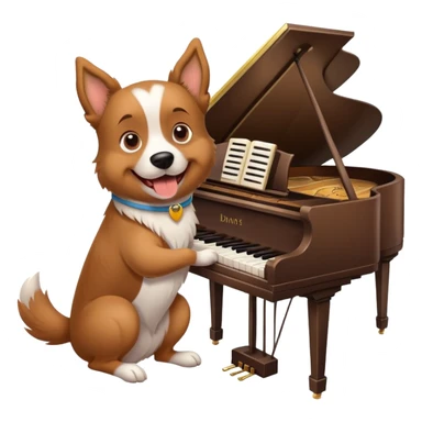 Perro tocando el piano  sticker