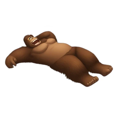 bigfoot lying on his back sticker