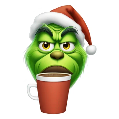 Grinch with coffee sticker