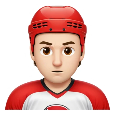Hockey player with big nose sticker