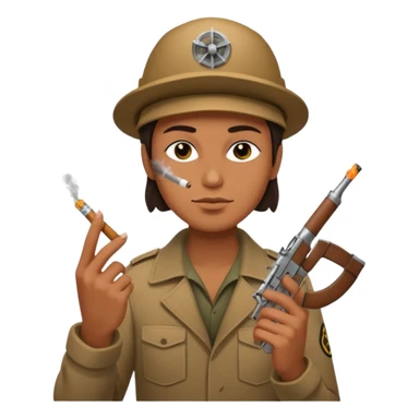 Person wearing a turbine smoking a ciggerate and holding an ak47 sticker