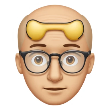 Emoli hombre con lentes mucha frente y nariz grande sticker