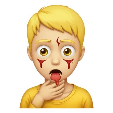 Choking itself just yellow face  sticker