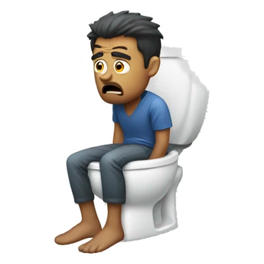 Angry man on the toilet sticker