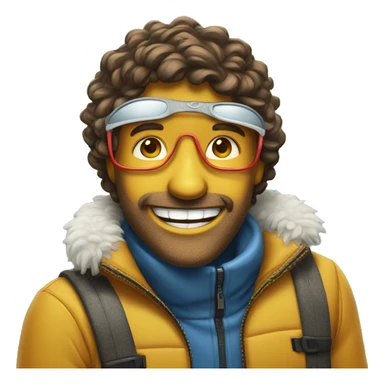 80’s apres ski guy smiling sticker