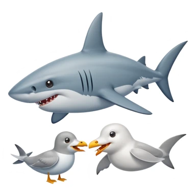 Shark plus seagull sticker