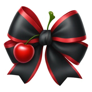 black bow with 2 red cherries sticker