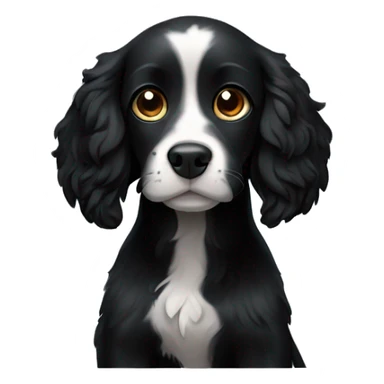 Small black spaniel with white flash on chest sticker